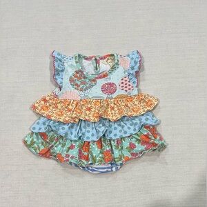 Matilda Jane Let's Go Ballooning Ruffle Romper Size 3-6M